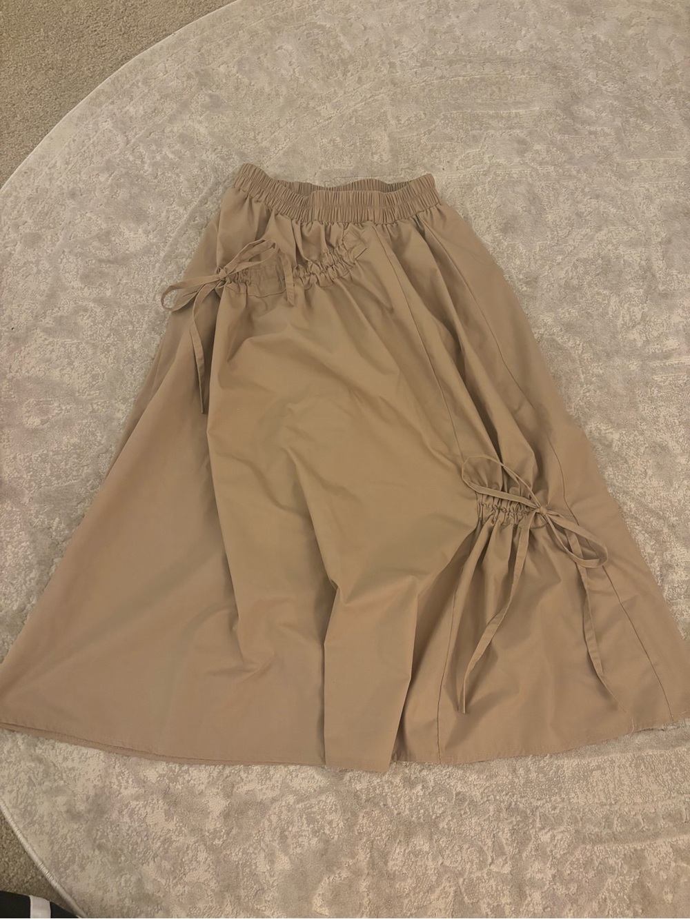Women’s Drawstring A-Line Skirt in Tan